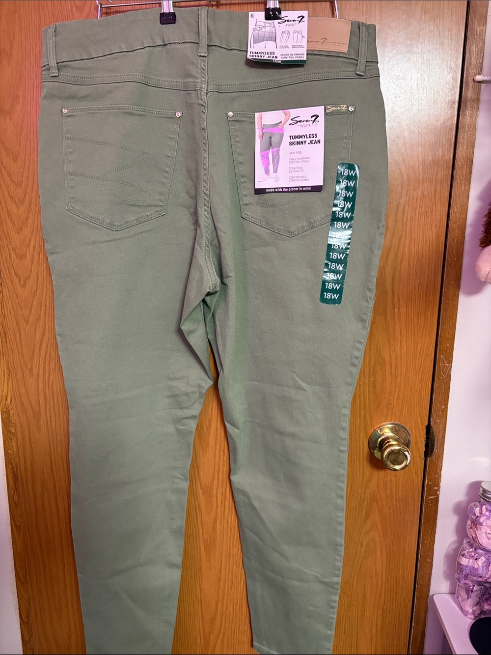Seven7 Skinny Tummyless Jeans - Olive
